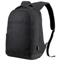 Anti-Diebstahl-Rucksack mit integriertem USB-Anschluss, Farbe schwarz