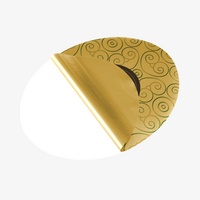 Aufkleber, bedruckt, Gold, aufgeklappt