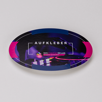 Aufkleber, farbig bedruckt, liegend, oval