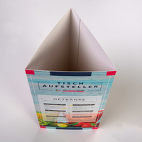 Aufsteller, farbig bedruckt, stehend