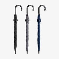 Sturmschirm mit gebogenem Kundstoffgriff, geschlossen, verschiedene Farben