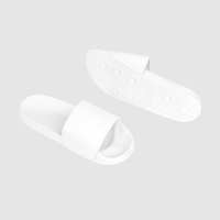 Badeschlappen mit Kunstlederriemen, ohne Werbeanbringung