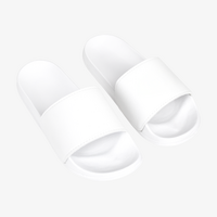 Badeschlappen mit Kunstlederriemen, ohne Werbeanbringung