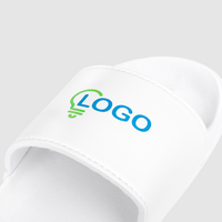 Badeschlappen mit Kunstlederriemen, rechte Schühe bedruckt