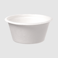 Bagasse-Dressingbecher rund 45 ml, weiß, unbedruckt