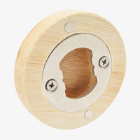 Bambus-Flaschenöffner rund mit Magnet, Personalisierung auf Anfrage