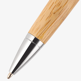 Bambus-Kugelschreiber Chroma mit einseitiger Lasergravur