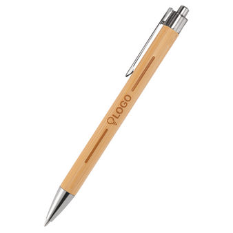 Bambus-Kugelschreiber Elegant mit einseitiger Lasergravur
