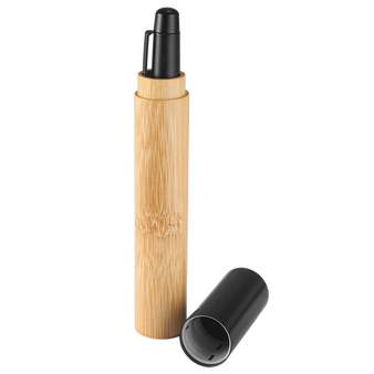 Bambus-Kugelschreiber Schwarz, ohne Werbeanbringung