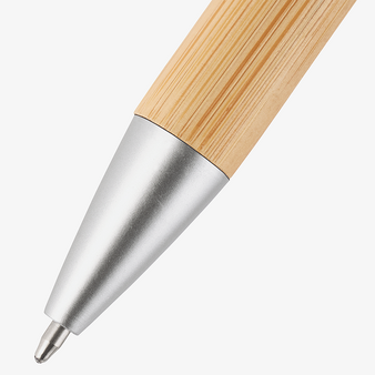 Bambus-Kugelschreiber Silber, ohne Werbeanbringung