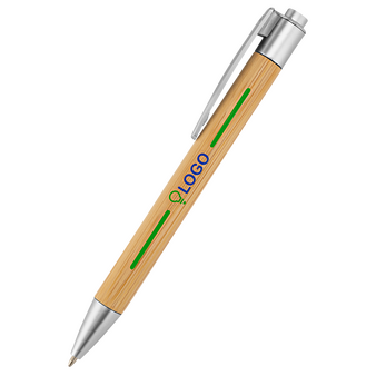 Bambus-Kugelschreiber Silber