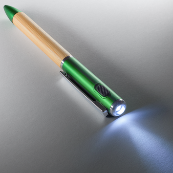 Bambus-LED-Kugelschreiber mit einseitiger Lasergravur