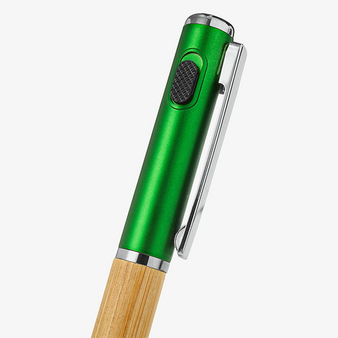 Bambus-LED-Kugelschreiber mit einseitiger Lasergravur