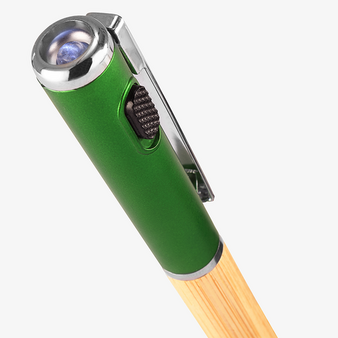Bambus-LED-Kugelschreiber mit einseitiger Lasergravur