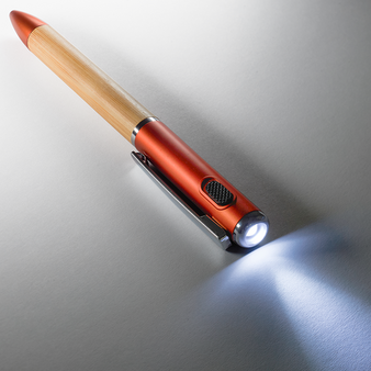 Bambus-LED-Kugelschreiber, ohne Werbeanbringung