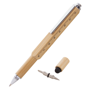 Bambus-Multifunktionskugelschreiber mit einseitiger Lasergravur