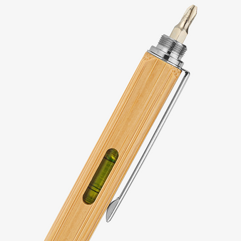 Bambus-Multifunktionskugelschreiber mit einseitiger Lasergravur