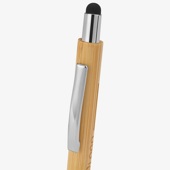 Bambus-Touchpen-Kugelschreiber Elegance mit einseitiger Lasergravur