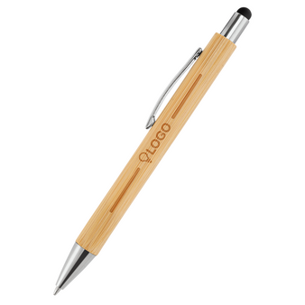 Bambus-Touchpen-Kugelschreiber Elegance mit einseitiger Lasergravur