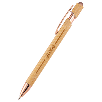 Bambus-Touchpen-Kugelschreiber Style mit einseitiger Lasergravur