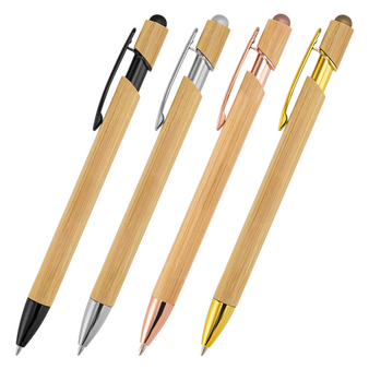 Bambus-Touchpen-Kugelschreiber Style mit einseitiger Lasergravur