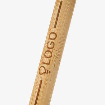 Bambus-Weihnachtskugelschreiber mit einseitiger Lasergravur