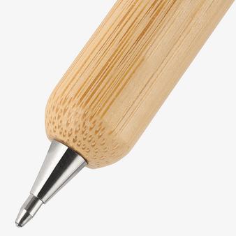 Bambus-Weihnachtskugelschreiber mit einseitiger Lasergravur