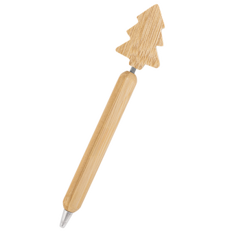 Bambus-Weihnachtskugelschreiber, ohne Werbeanbringung