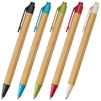 Bambus-Weizenstroh-Kugelschreiber mit einseitiger Lasergravur