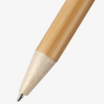 Bambus-Weizenstroh-Kugelschreiber mit einseitiger Lasergravur