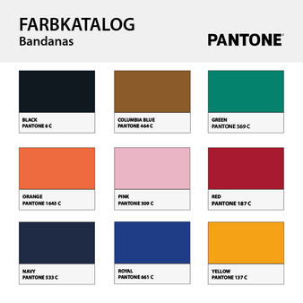 Bandanatuch mit einer Druckposition, Farbauswahl