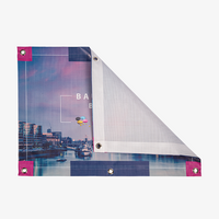 Banner, farbig bedruckt mit Ösen und Saum