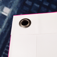 Banner, farbig bedruckt, mit Ösen und Saum