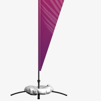 Beachflag aufgebaut mit Kreuzfuss und Wassertank