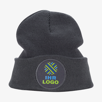 Beanie Vorderseite, rund, bedruckt