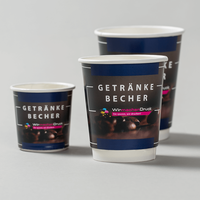 Becher doppelwandig 200ml, 4/0-farbig, Gruppe