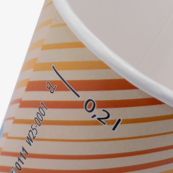 Becher doppelwandig mit Eichstrich 200 ml, 4/0-farbig (CMYK)