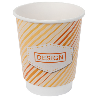 Becher doppelwandig mit Eichstrich 200 ml, 4/0-farbig (CMYK)