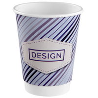 Becher doppelwandig mit Eichstrich 300 ml, 4/0-farbig