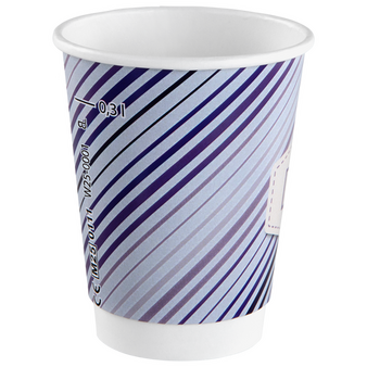 Becher doppelwandig mit Eichstrich 300 ml, 4/0-farbig