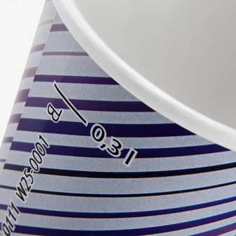 Becher doppelwandig mit Eichstrich 300 ml, 4/0-farbig