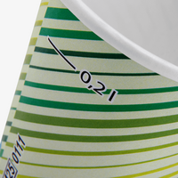 Becher einwandig mit Eichstrich 200 ml, 4/0-farbig