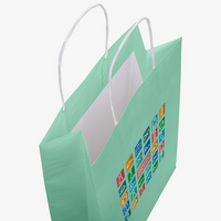 Beidseitig farbig bedruckte Papiertragetasche in M mit Papierkordeln, 26 x 34 x 14 cm, 4/0-farbig