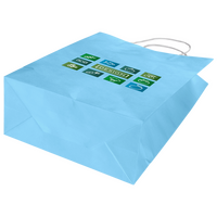 Beidseitig farbig bedruckte Papiertragetasche in XS mit Papierkordeln, 19 x 22,5 x 8 cm, 4/0-farbig