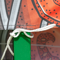 Bierbank, farbig bedruckt,details