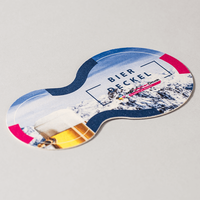 Bierdeckel, farbig bedruckt, doppeltkreis, Bier Motive