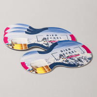 Bierdeckel, farbig bedruckt, doppeltkreis, Bier Motive