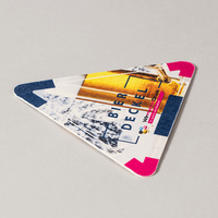 Bierdeckel, farbig bedruckt, dreieck, Bier Motive