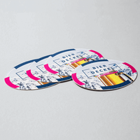 Bierdeckel, farbig bedruckt, ellipse, Bier Motive