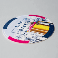 Bierdeckel, farbig bedruckt, ellipse, Bier Motive